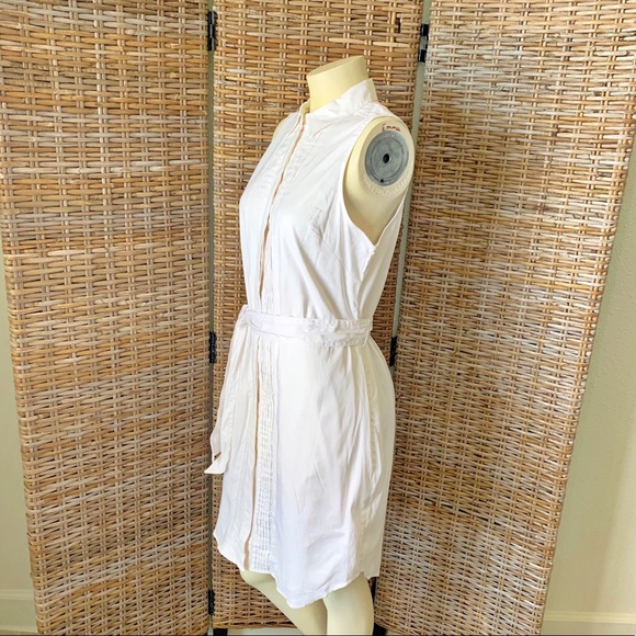 Banana Republic Button Down White Oxford Shirt Dress Size 10 - Picture 4 of 10